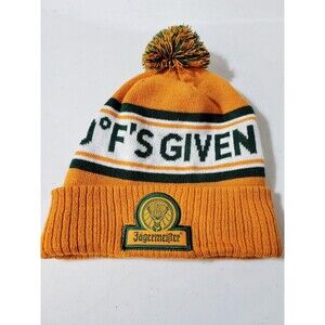 Jagermeister  Orange and White Knit Winter Stocking Hat Zero f's Given